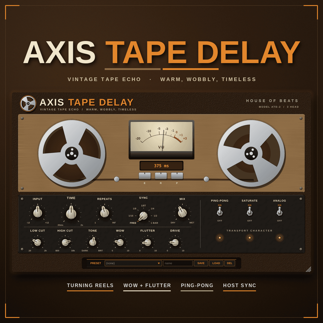 AxisTapeDelay vintage tape delay cover