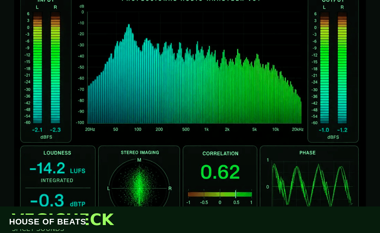 VegiCheck professional audio analyzer cover — vegetable UI