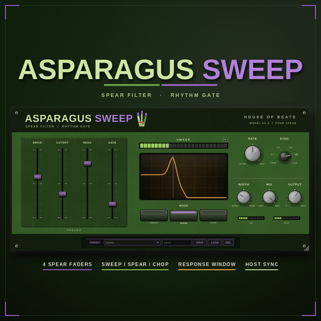 AsparagusSweep cover — sweep · spear · resonant green