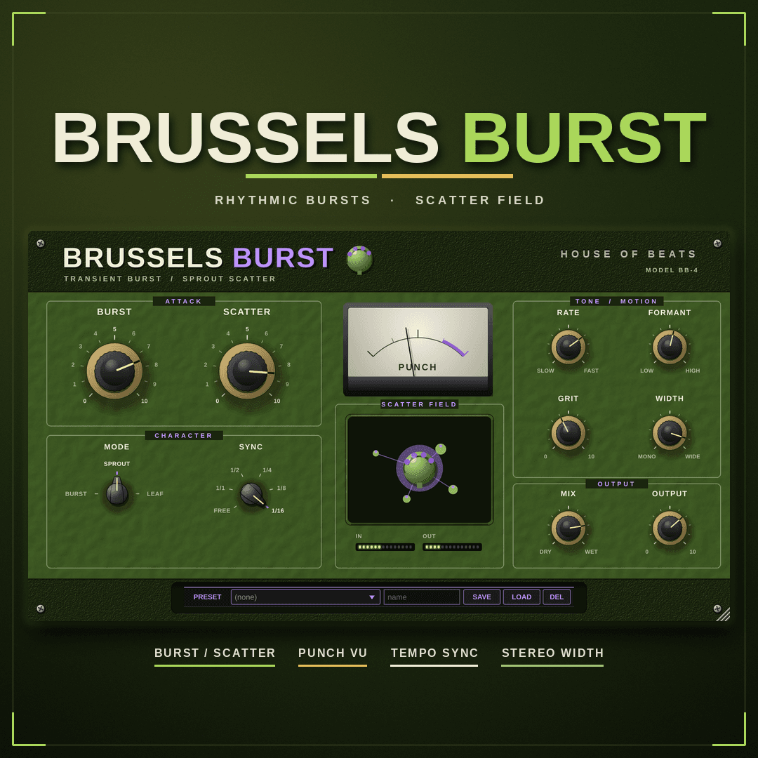 BrusselsBurst cover — burst · sprout · tight pop
