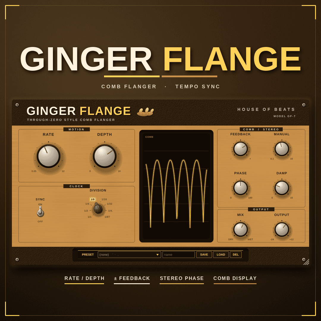 GingerFlange stereo analog-style flanger cover