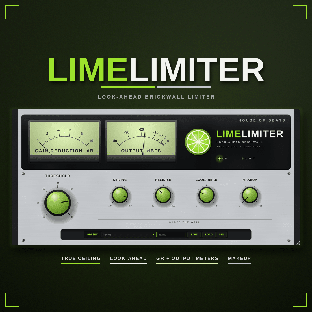LimeLimiter lookahead brickwall limiter cover