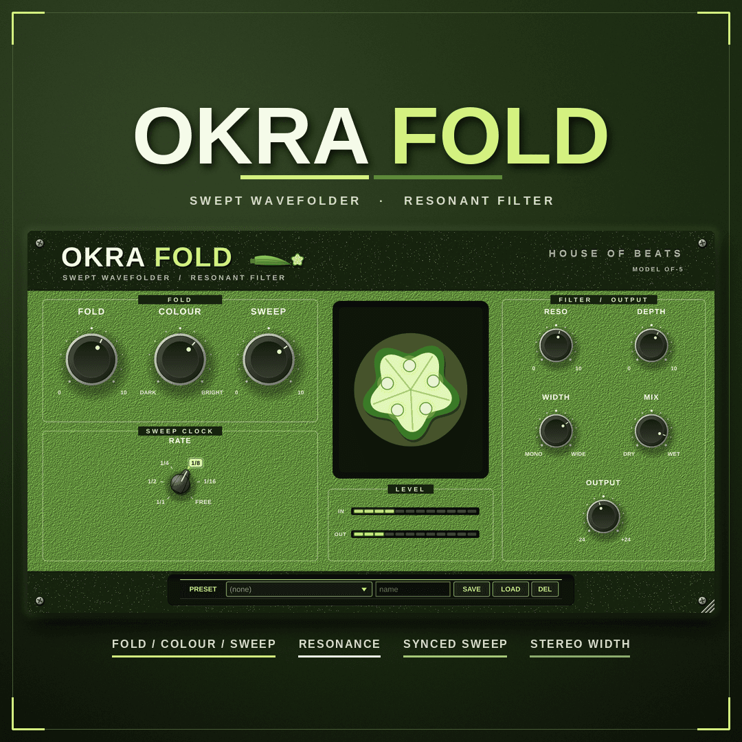 OkraFold cover — wavefold × tempo ladder sweep × width
