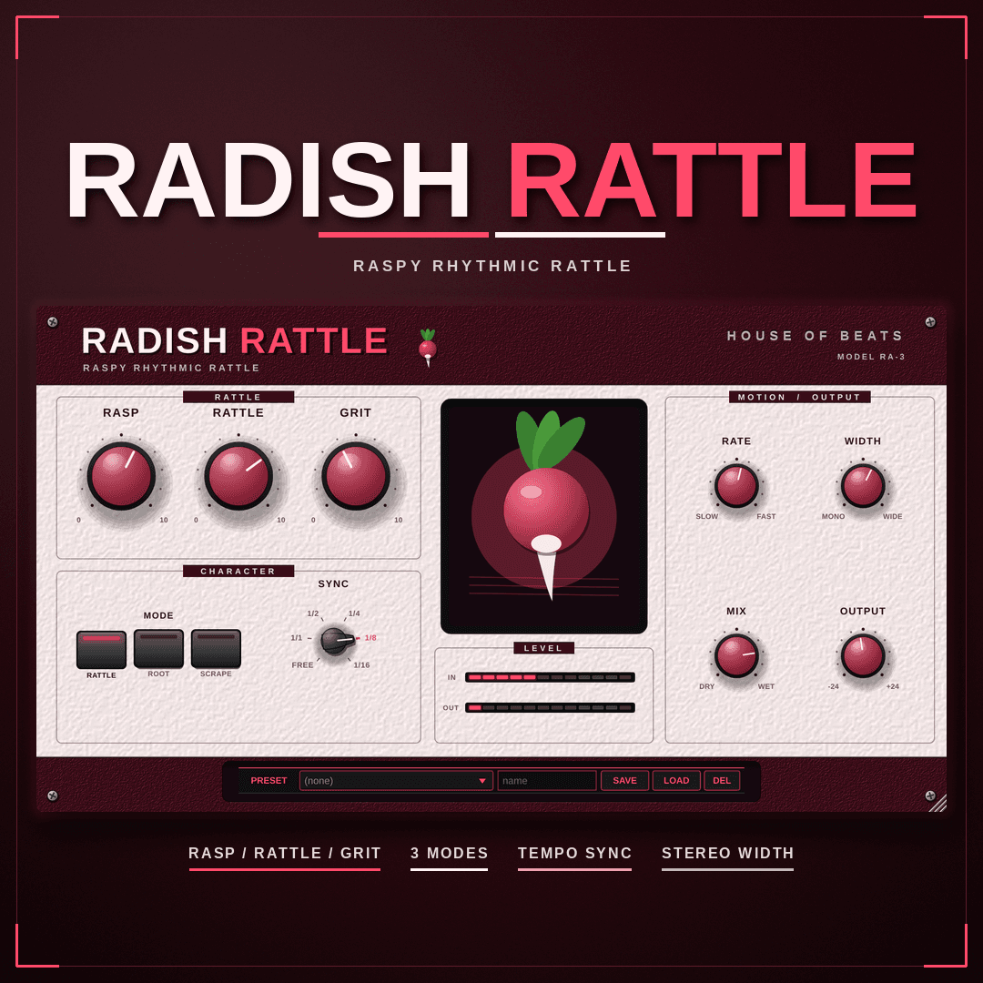 RadishRattle cover — rattle · bite · metallic shiver