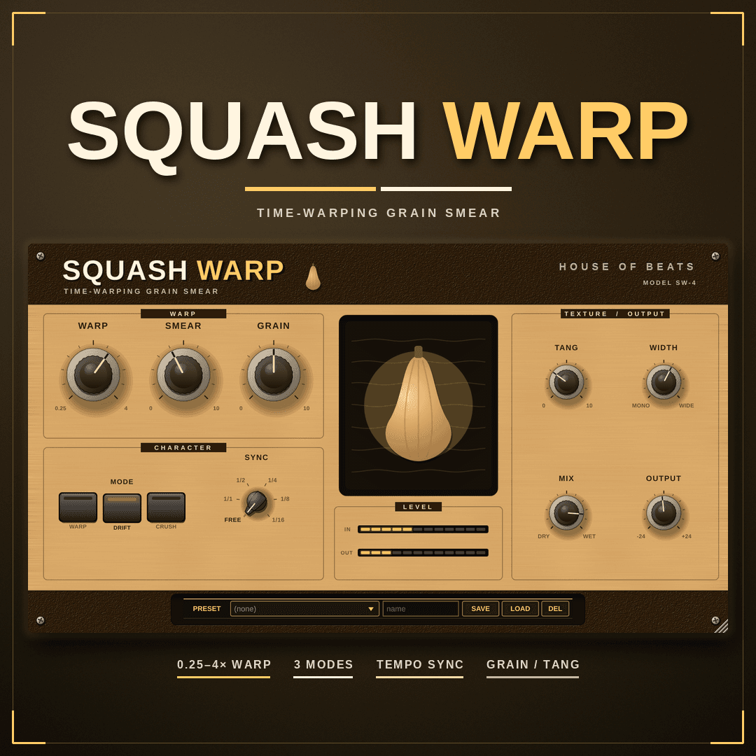 SquashWarp cover — warp · bend · golden curve