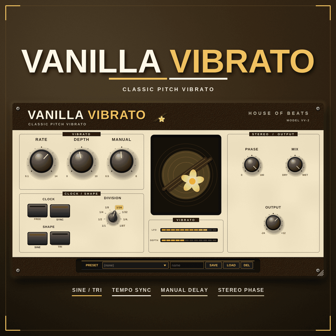 VanillaVibrato stereo pitch vibrato cover — cream delay wobble